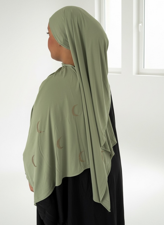 Jersey Strass - Lune Olive