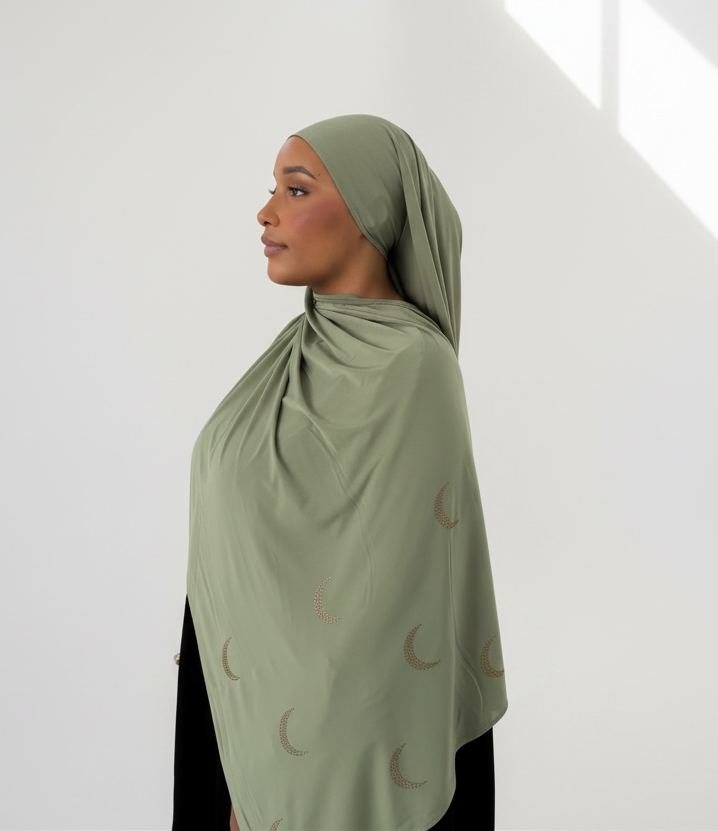 Jersey Strass - Lune Olive